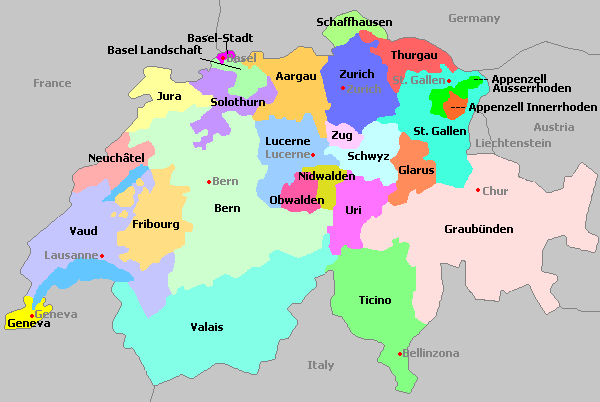 Деление швейцарии. Карта кантонов Швейцарии. 26 Кантонов Швейцарии карта. 26 Кантонов Швейцарии. Швейцария состоит из 26 кантонов.